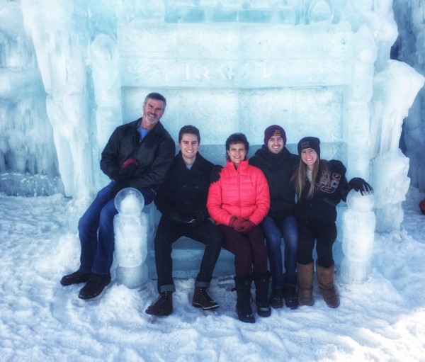 Lori and friends in an ice castle